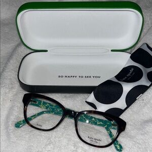 Kate Spade Tortoise Glasses with Green Interior